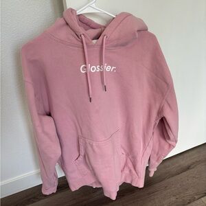 Glossier iconic pink sweatshirt
